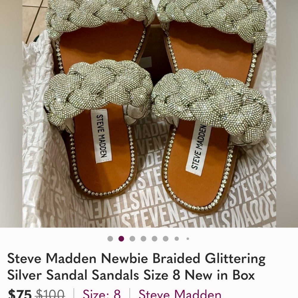 Steve Madden NIB Newbie Rhinestone Slide Sandals … - image 6